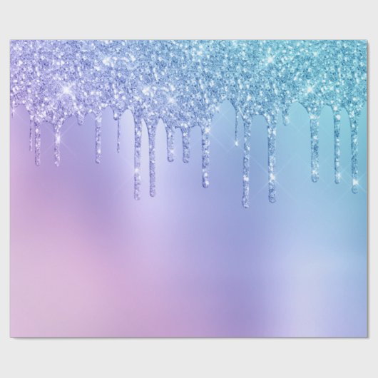 Elegant, stijlvol en paars glitter druppelaar cadeaupapier (Vlak)