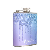 Elegant, stijlvol en paars glitter druppelaar heupfles (Rechts)