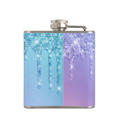 Elegant, stijlvol en paars glitter druppelaar heupfles (Achterkant)