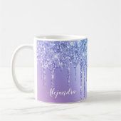 Elegant, stijlvol en paars glitter druppelaar koffiemok (Links)