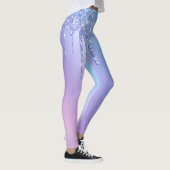 Elegant, stijlvol en paars glitter druppelaar leggings (Rechts)