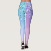 Elegant, stijlvol en paars glitter druppelaar leggings (Achterkant)