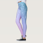 Elegant, stijlvol en paars glitter druppelaar leggings (Links)