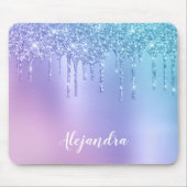 Elegant, stijlvol en paars glitter druppelaar muismat (Voorkant)