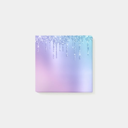 Elegant, stijlvol en paars glitter druppelaar post-it® notes (Voorkant)