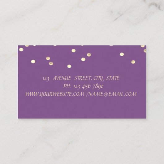 Elegant stijlvol, Faux Gold Confetti, mixer Visitekaartje (Achterkant)