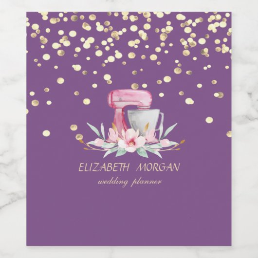 Elegant stijlvol, Faux Gold Confetti, mixer Wijn Etiket (Enkel label)