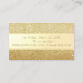 Elegant Stijlvol, Faux Gold Glitter, Stripes, Pear Visitekaartje (Achterkant)