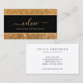 Elegant stijlvol Faux Gold Glitter | Visitekaartje (Voorkant / Achterkant)