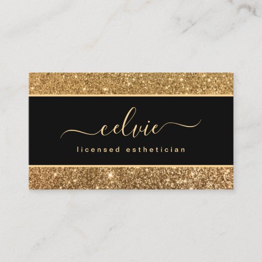Elegant stijlvol Faux Gold Glitter | Visitekaartje (Voorkant)