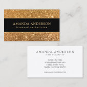 Elegant stijlvol Faux Gold Glitter | Visitekaartje (Voorkant / Achterkant)