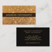 Elegant stijlvol Faux Gold Glitter | Visitekaartje (Voorkant / Achterkant)