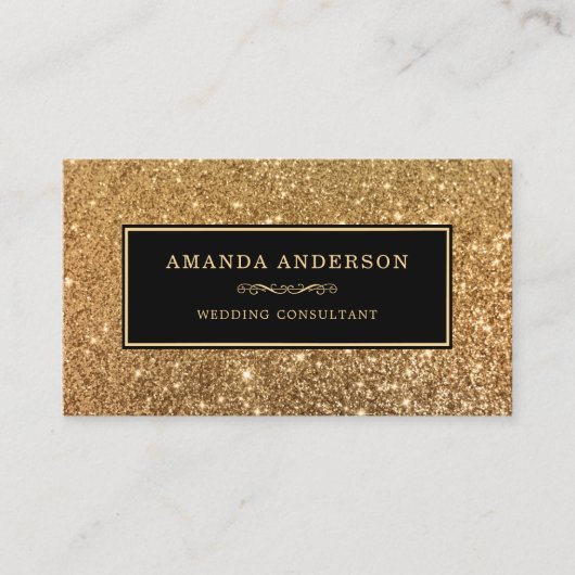 Elegant stijlvol Faux Gold Glitter | Visitekaartje (Voorkant)