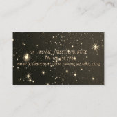 Elegant stijlvol, Faux Gold Glittery Striped, Blac Visitekaartje (Achterkant)