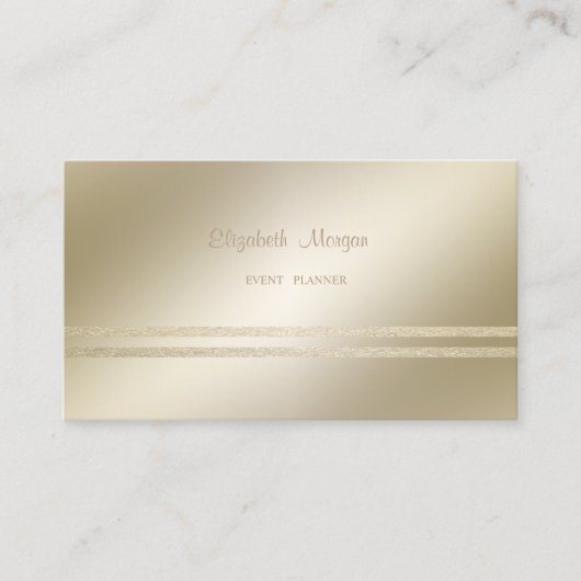 Elegant stijlvol, Faux Gold Glittery Striped Visitekaartje (Voorkant)