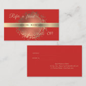 Elegant stijlvol, Faux Gold, Red Reference Kaart (Voorkant / Achterkant)