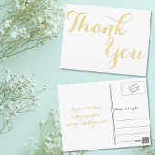 Elegant stijlvol Faux Gold Script White Hartelijk  Briefkaart