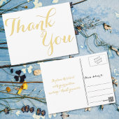 Elegant stijlvol Faux Gold Script White Hartelijk Briefkaart