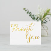 Elegant stijlvol Faux Gold Script White Hartelijk  Folie Uitnodiging Briefkaart (Staand Voorkant)