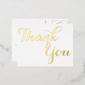 Elegant stijlvol Faux Gold Script White Hartelijk  Folie Uitnodiging Briefkaart (Voorkant / Achterkant)