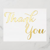 Elegant stijlvol Faux Gold Script White Hartelijk  Folie Uitnodiging Briefkaart (Voorkant)