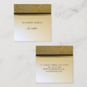 Elegant stijlvol Faux Gold, Shimmering Gold Sequin Vierkante Visitekaartje (Voorkant / Achterkant)