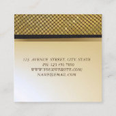 Elegant stijlvol Faux Gold, Shimmering Gold Sequin Vierkante Visitekaartje (Achterkant)