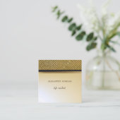 Elegant stijlvol Faux Gold, Shimmering Gold Sequin Vierkante Visitekaartje (Staand voorkant)