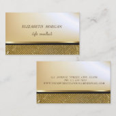 Elegant stijlvol Faux Gold, Shimmering Gold Sequin Visitekaartje (Voorkant / Achterkant)