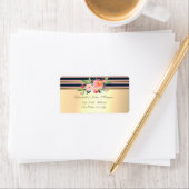 Elegant stijlvol Faux Gold, Striped, Flowers Etiket (Insitu)