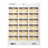 Elegant stijlvol Faux Gold, Striped, Flowers Etiket (Full Sheet)