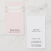 Elegant stijlvol Faux Gold Striped Light Roze Visitekaartje (Voorkant / Achterkant)