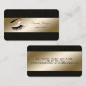 Elegant stijlvol, Faux Lashes, Makeup Artist, zwar Visitekaartje (Voorkant / Achterkant)