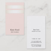 Elegant Stijlvol Faux Satijn Goud Gestreept Lichtr Visitekaartje (Voorkant / Achterkant)