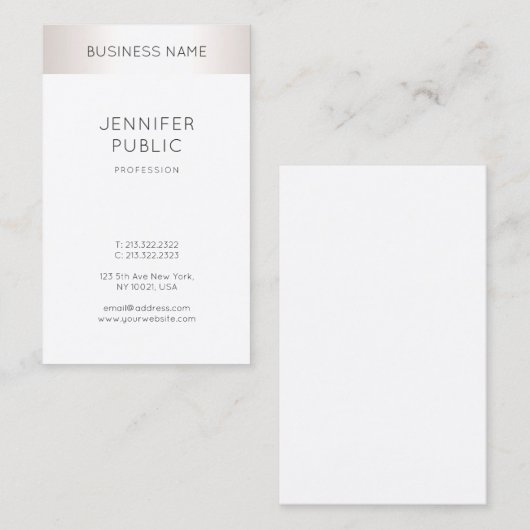 Elegant stijlvol Faux Silver Moderne Professional Visitekaartje (Voorkant / Achterkant)