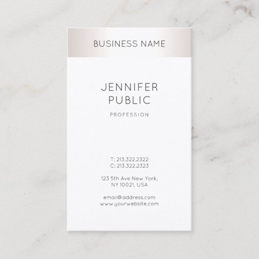 Elegant stijlvol Faux Silver Moderne Professional Visitekaartje (Voorkant)