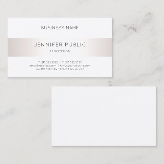 Elegant stijlvol Faux Silver Professional Modern Visitekaartje (Voorkant / Achterkant)