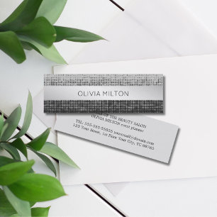 Elegant stijlvol Faux Silver Stripe Event Planner Mini Visitekaartje
