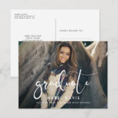 Elegant stijlvol fotoafstuderen briefkaart (Voorkant / Achterkant)