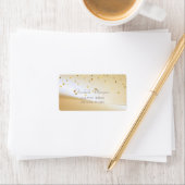 Elegant stijlvol, Fux Gold Foil Confetti Etiket (Insitu)
