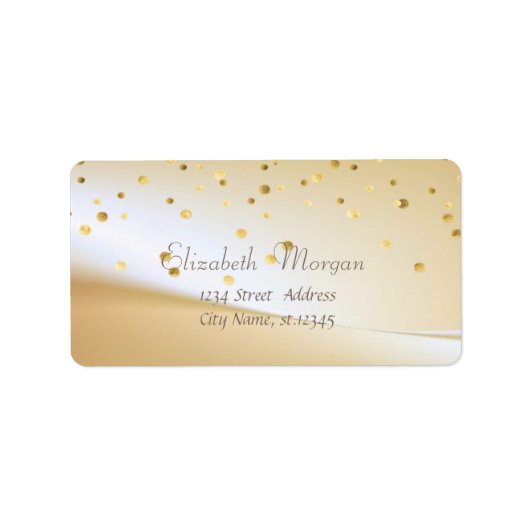 Elegant stijlvol, Fux Gold Foil Confetti Etiket (Voorkant)