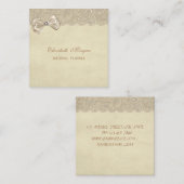 Elegant stijlvol, geavanceerd, Bow, kant Vierkante Visitekaartje (Voorkant / Achterkant)