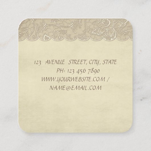 Elegant stijlvol, geavanceerd, Bow, Lace, Dress Vierkante Visitekaartje (Achterkant)