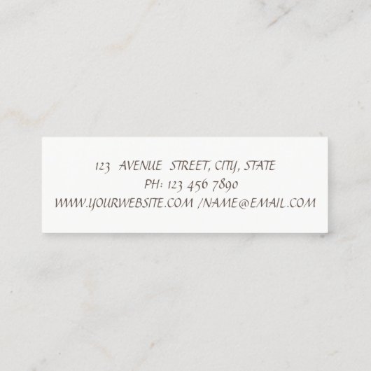 Elegant stijlvol, geavanceerd, Faux Gold Mini Visitekaartje (Achterkant)