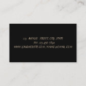 Elegant stijlvol, geavanceerd, zwart, glas visitekaartje (Achterkant)