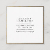 Elegant stijlvol, gedeprimeerd grijs goudprofessio vierkante visitekaartje (Achterkant)