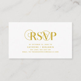 Elegant, stijlvol, geel goud script, RSVP reageren Informatiekaartje
