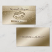 Elegant stijlvol, gestreept, glitter Lips Gold Con Visitekaartje (Voorkant / Achterkant)