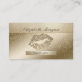 Elegant stijlvol, gestreept, glitter Lips Gold Con Visitekaartje (Voorkant)