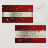 Elegant stijlvol, gestreept, rood visitekaartje (Voorkant / Achterkant)